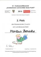 Plattdeutsch Vorlesewettbewerb 2015 - Markus Beneck ist Zweitbester in Sachsen-Anhalt